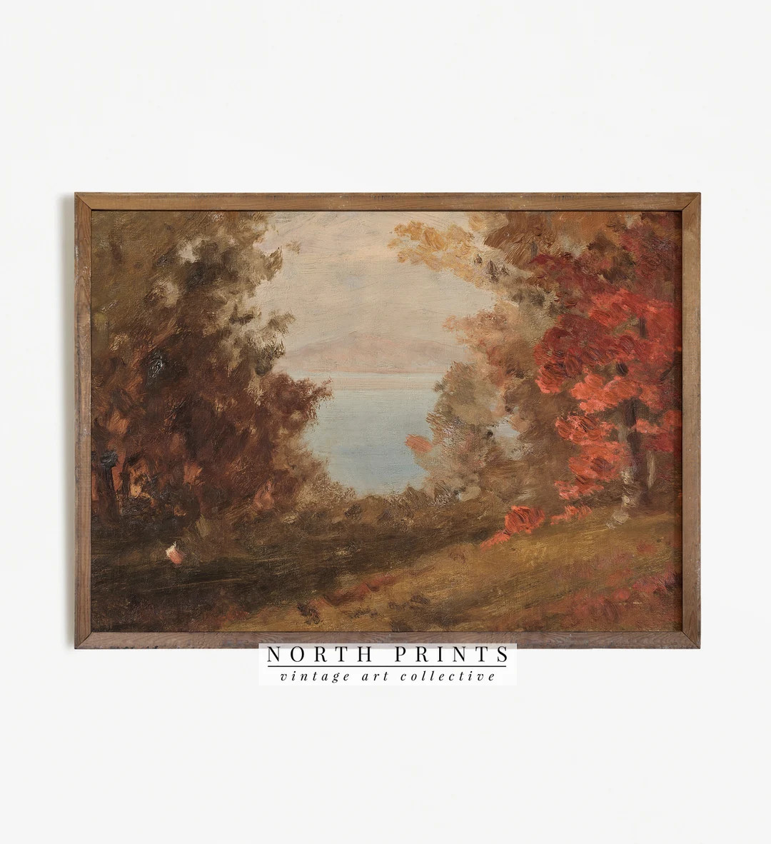 Autumn Lake Painting | Fine Art Vintage Landscape Wall Art |Fall PRINTABLE Digital Art | 880 | Etsy (US)