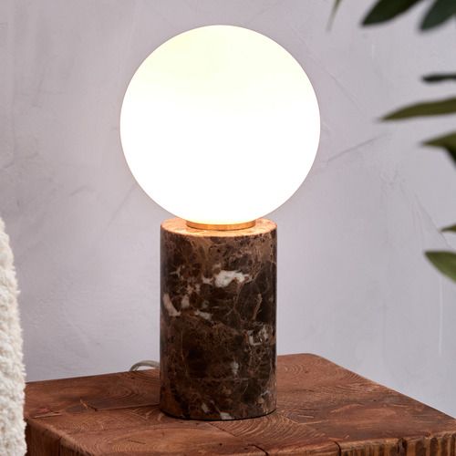 The Home Collective 29cm Medina Marble & Glass Table Lamp | Temple & Webster | Temple & Webster AU