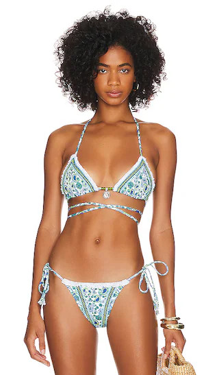 Luna Bikini Top in Light Blue Paisley | Revolve Clothing (Global)