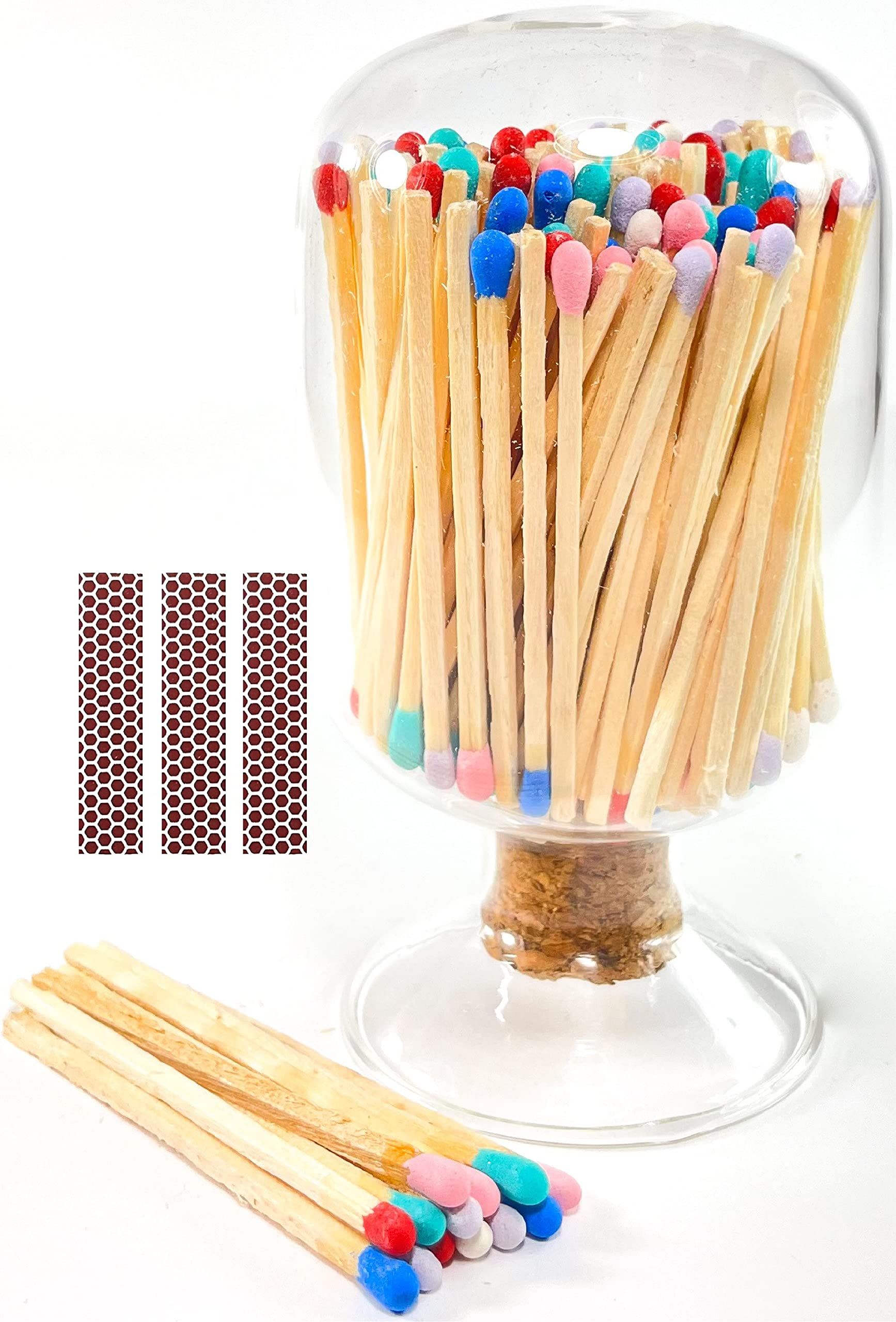 Decorative Glass Matches Cloche | Includes 100+ Color Matches & 3 Free Striker Strips!!! (Rainbow) | Amazon (US)