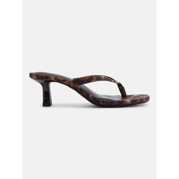 No Boundaries Women's Kitten Heel Thong Sandals | Walmart (US)