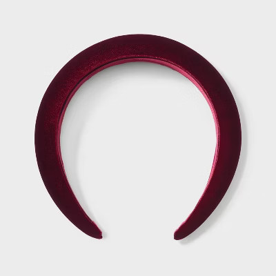 Velvet Padded Headband - A New Day™ Burgundy | Target