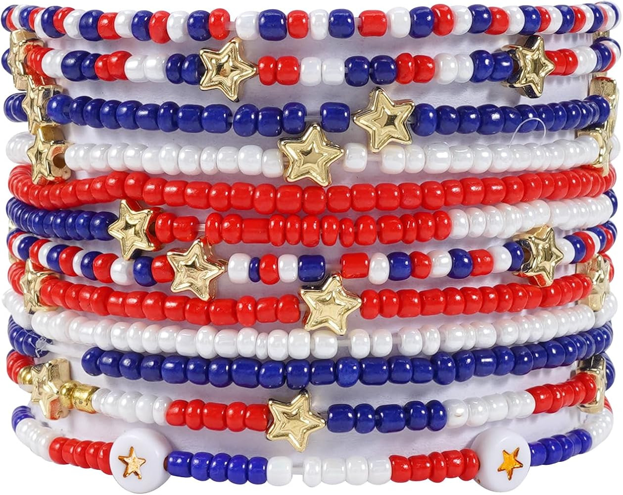 Ardorchid USA Flag Bracelets Valentine's Day Heishi Bracelets St. Patrick's Mardi Gras Beaded Bra... | Amazon (US)