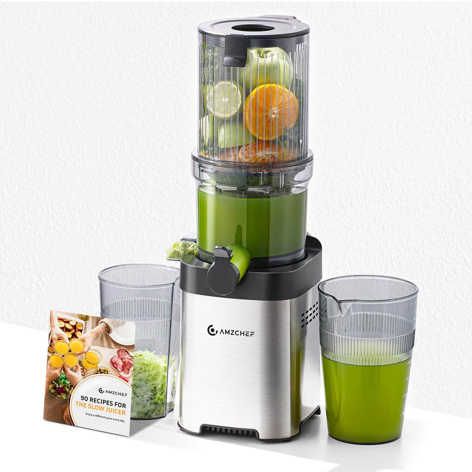 AMZCHEF Cold Press Juicer Machines, Slow Juicers with 118 MM Large Feed Chute for Whole Fruit and... | Amazon (UK)