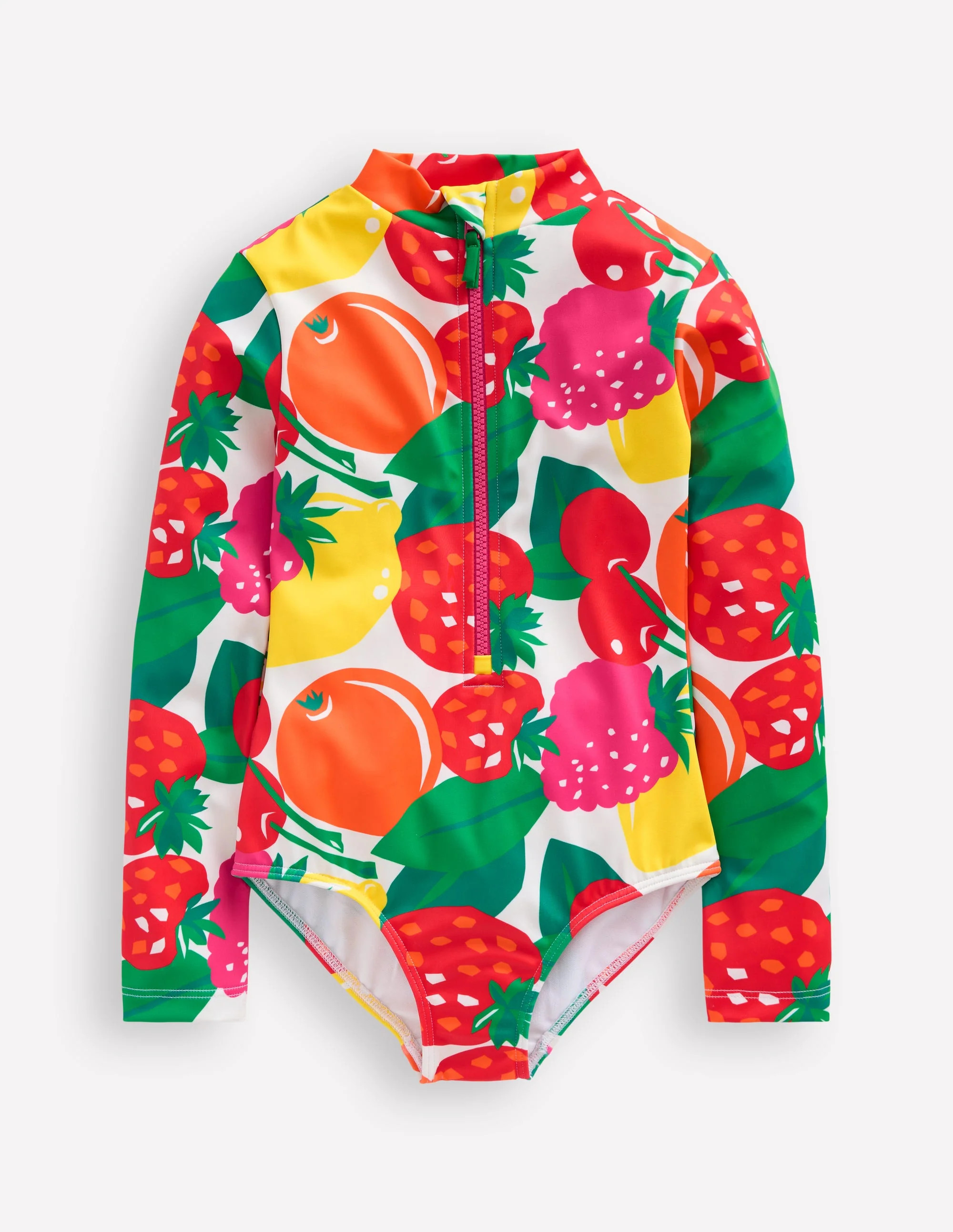 Long-Sleeved Swimsuit-Multi Giant Fruit | Boden (US)