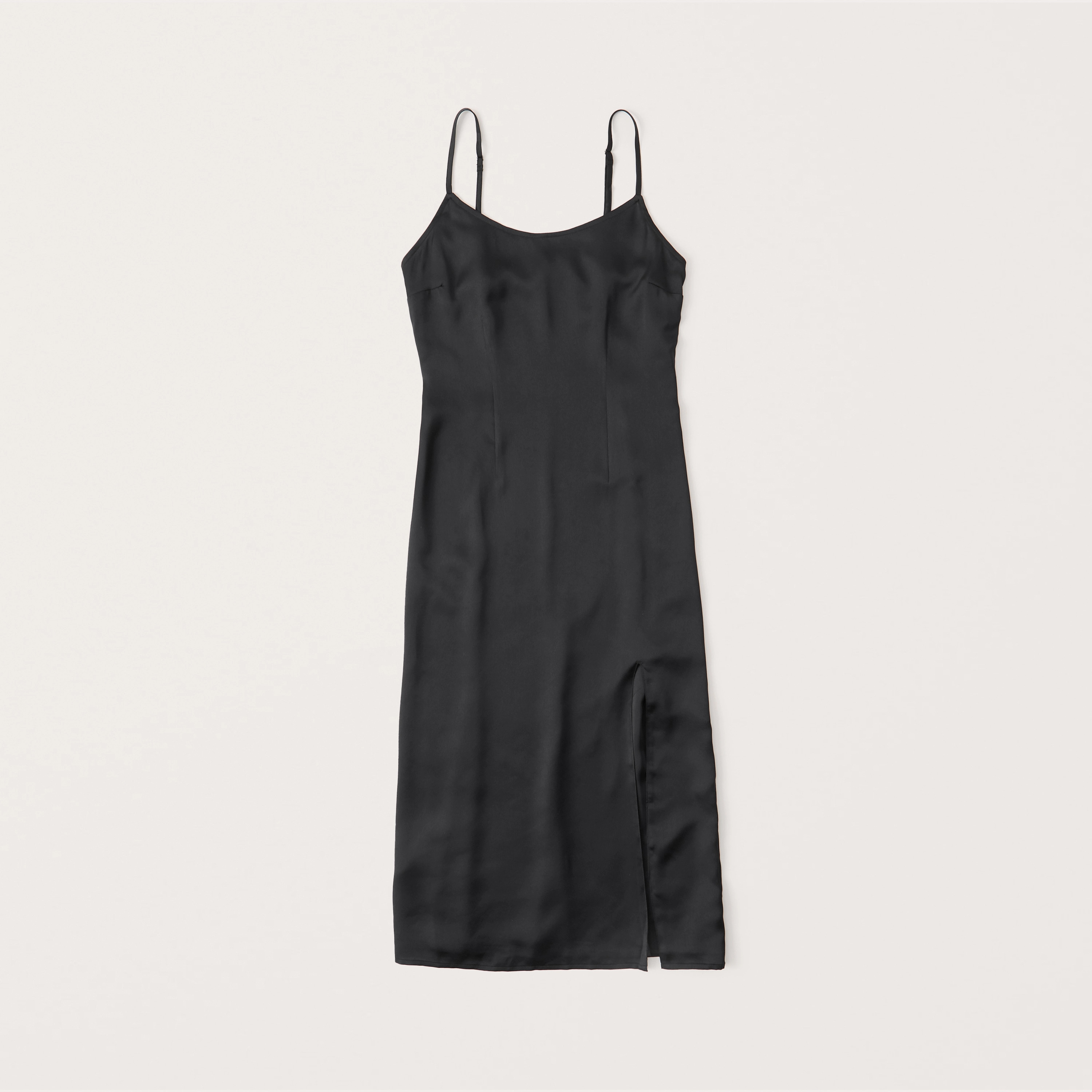 Side Slit Slip Midi Dress | Abercrombie & Fitch (US)