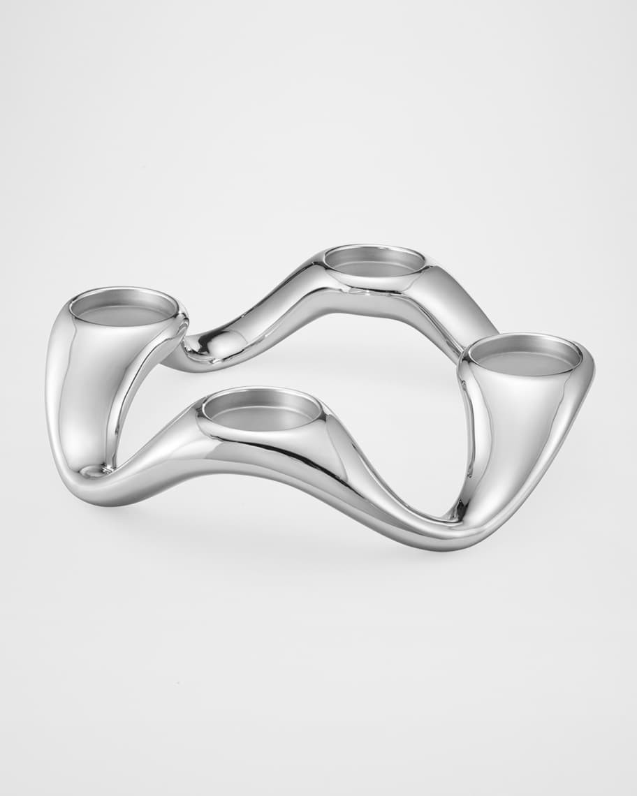 Georg Jensen Cobra Stainless Steel 4-Pillar Candleholder | Neiman Marcus
