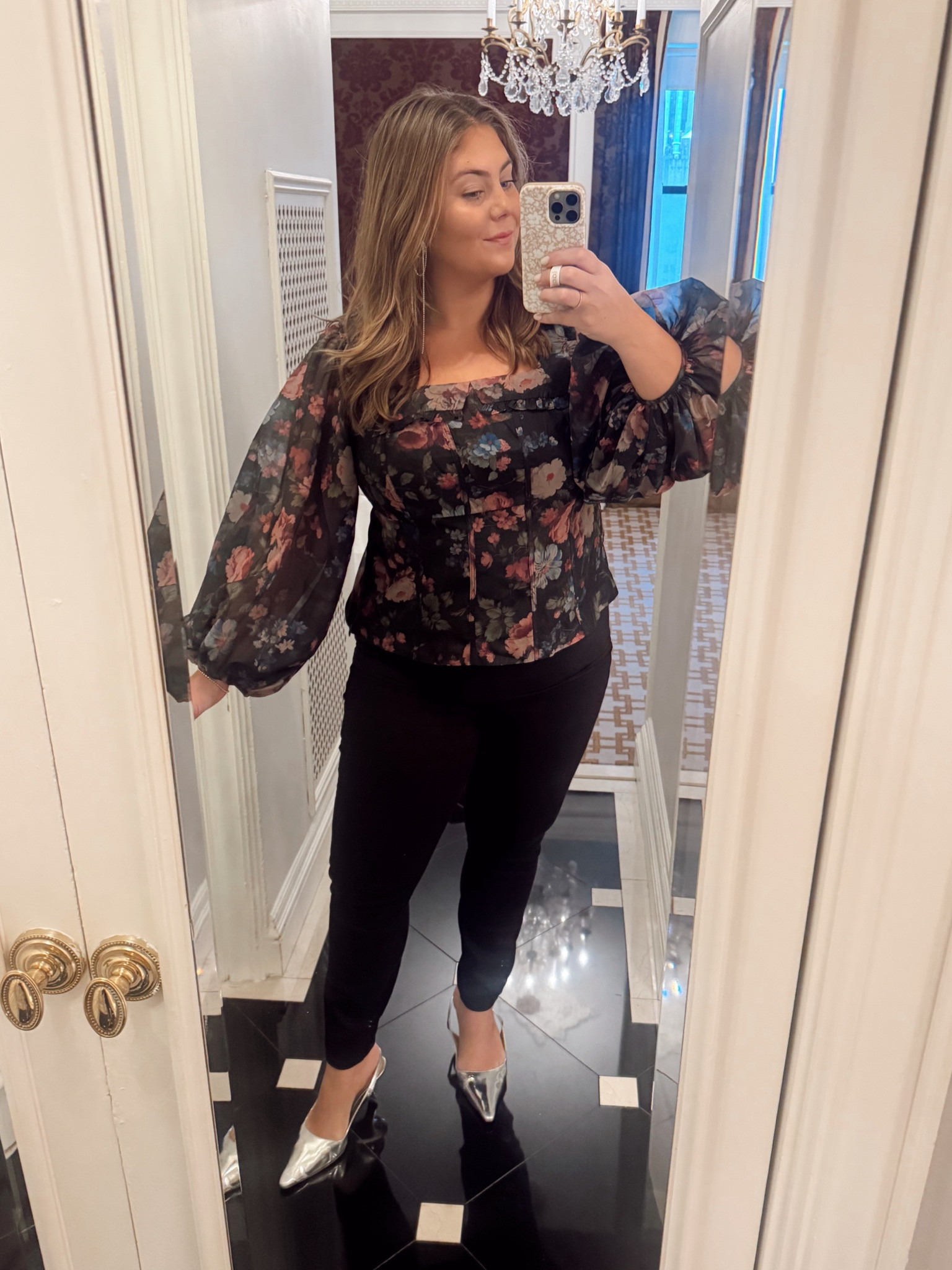 Love this outfit for date night, could also be worn with black heels. Wearing size 1X in top & 16 in pants. Use CARALYN30 at Anthropologie through 11/24 ✨🛍️

#LTKStyleTip #LTKMidsize #LTKHoliday