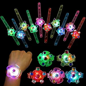 SCIONE Party Favors for Kids 4-8 8-12, 24 pack Goodie Bag Stuffers LED Light Up Bracelet Glow in ... | Amazon (US)