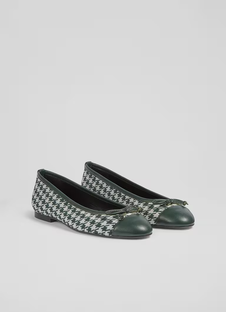 Kara Green Houndstooth Print Ballet Pumps | L.K. Bennett (UK)