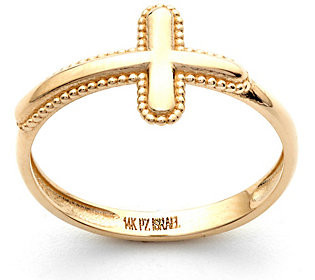 Adi Paz 14K Gold Sideways Cross Ring | QVC
