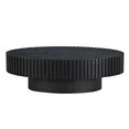 Modern Handcraft Drum Coffee Table, Coffee Table with Sturdy Pedestal, Round Coffee Table for Liv... | Walmart (US)