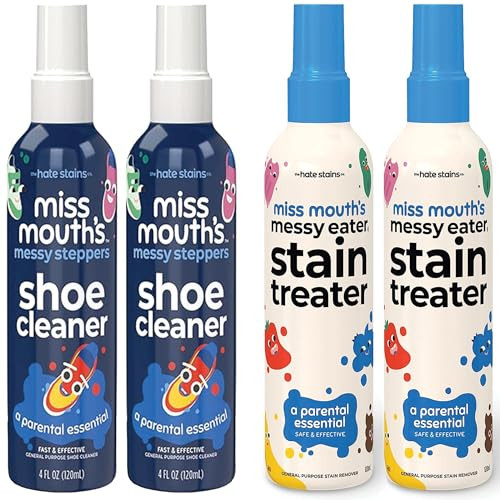 Miss Mouth's Messy Eater Stain Treater 2 Pack and Messy Steppers Shoe Cleaner 2 Pack | Amazon (US)