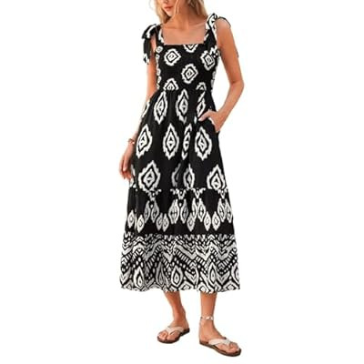 Kate Kasin Summer Womens Floral Boho Maxi Dress, Spaghetti Tie Strap Long Sun… | Amazon (US)