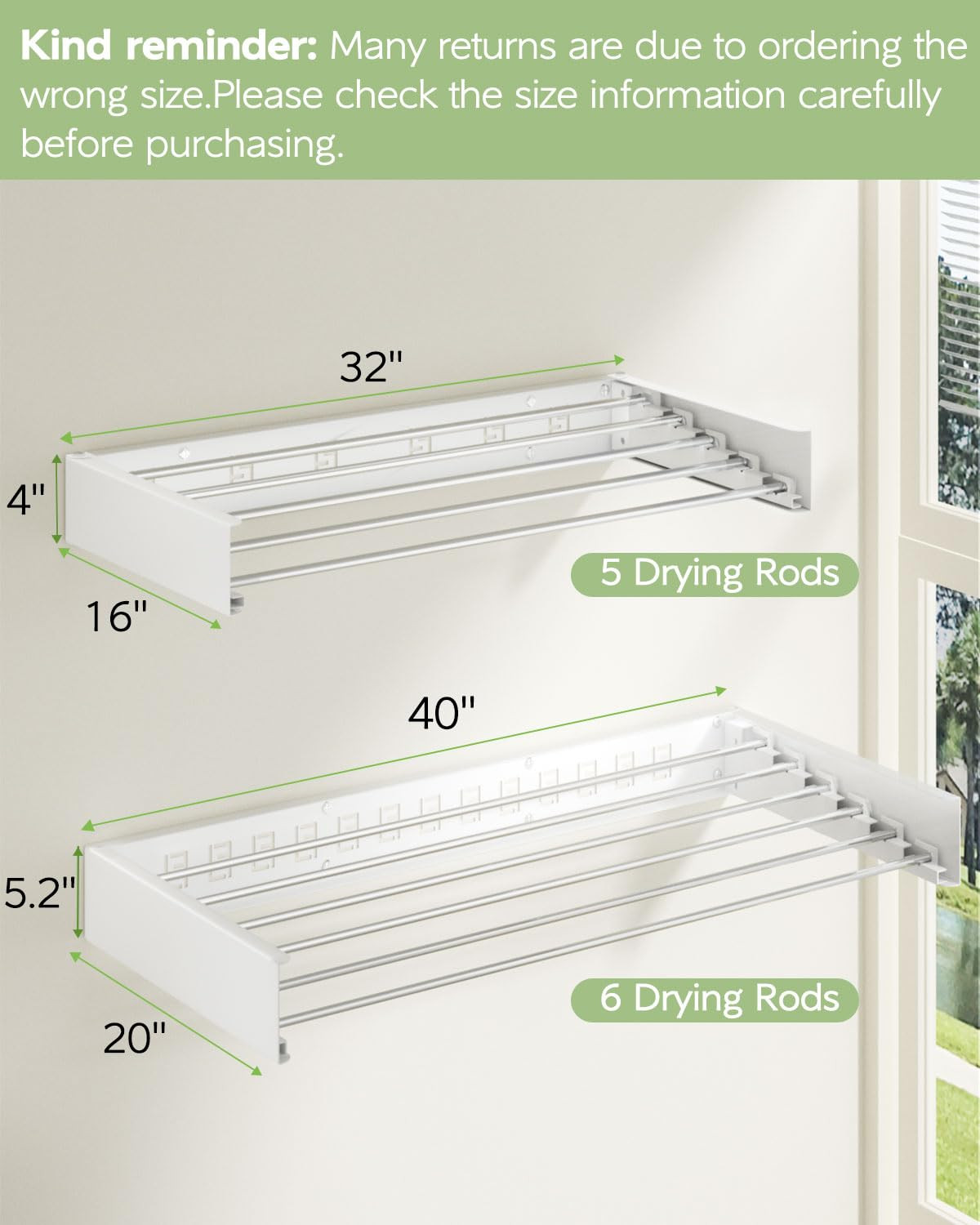 Vikaqi Wall Mounted Clothes Drying Rack 40 inches, Foldable Wall Mount Laundry Rack Folding Indoo... | Amazon (US)