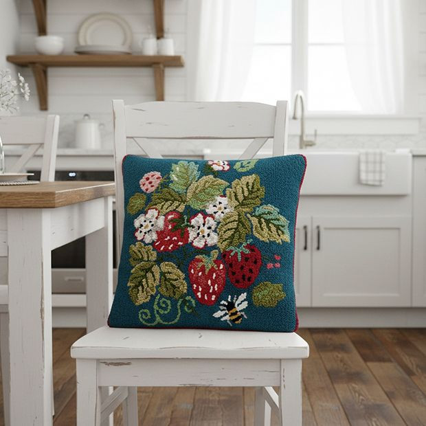 Strawberry Garden Hook Pillow | Antique Farm House