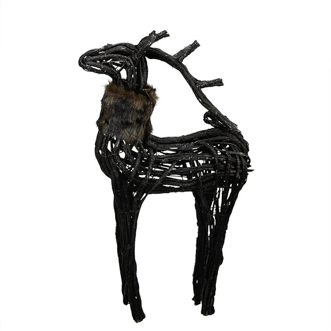 Northlight 36" Brown and Black Glittered Wicker Standing Reindeer Christmas Figure | Amazon (US)