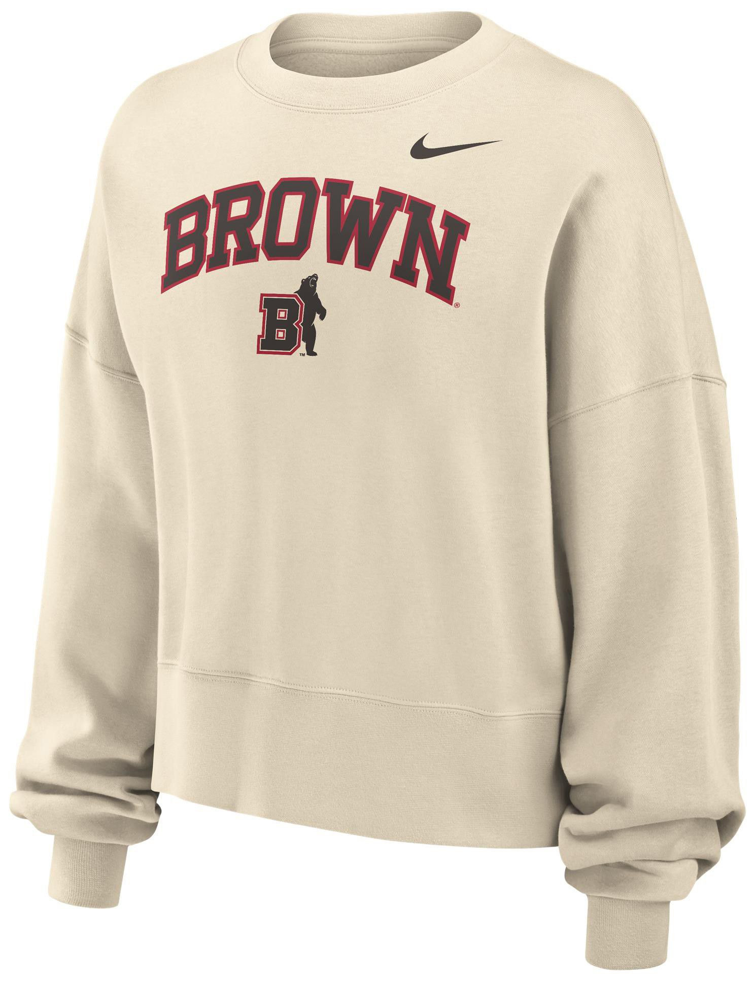 Nike Women's Brown University Bears Brown Phoenix Fleece Crew Pullover Sweatshirt, Medium | DICK'S Sporting Goods
