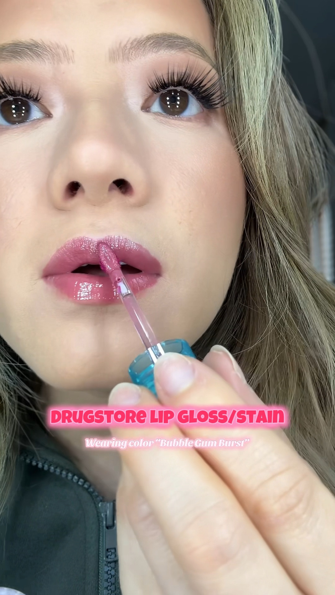 Wearing the color "bubble gum burst”