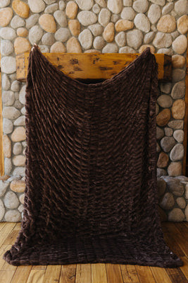 Chocolate Brown Faux Fur Blanket 60x80 | Staykation