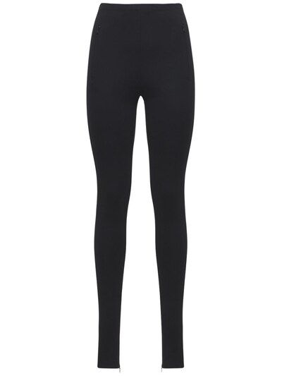 Wardrobe.nyc - Stretch jersey side zip leggings - Black | Luisaviaroma | Luisaviaroma