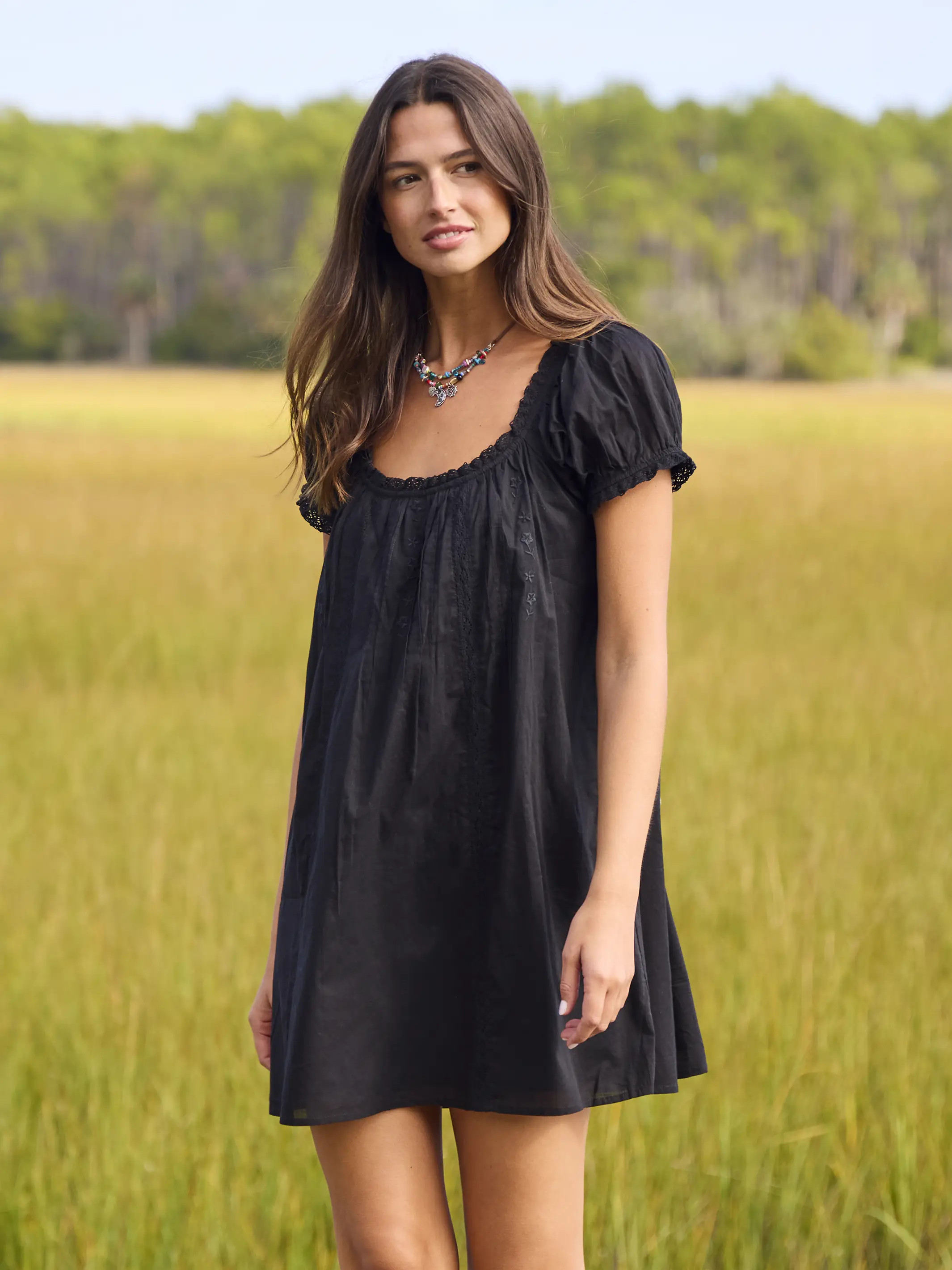 Sweet Nothings Embroidered Cotton Mini Dress | Natural Life