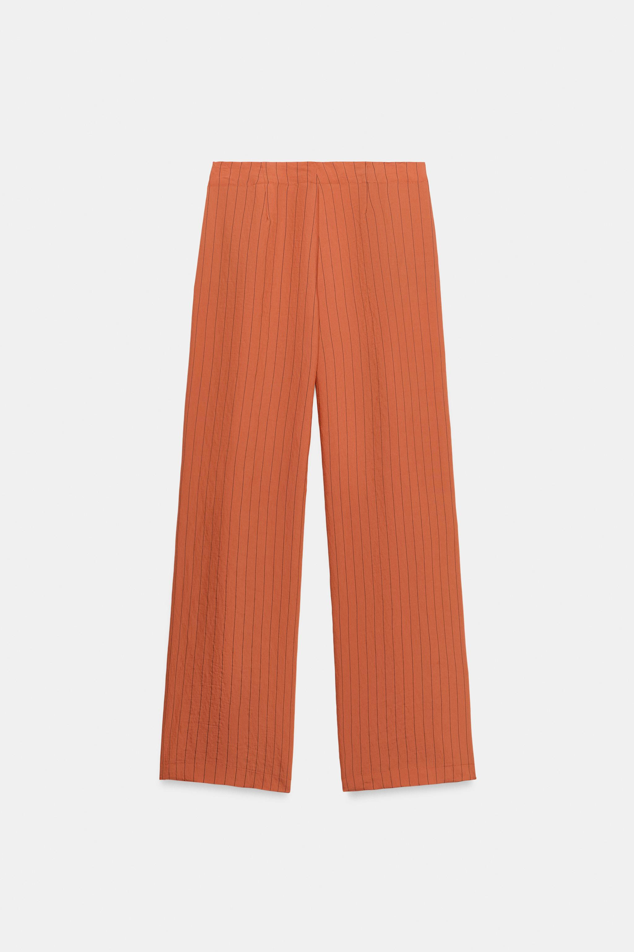 STRIPED STRAIGHT LEG PANTS | Zara US