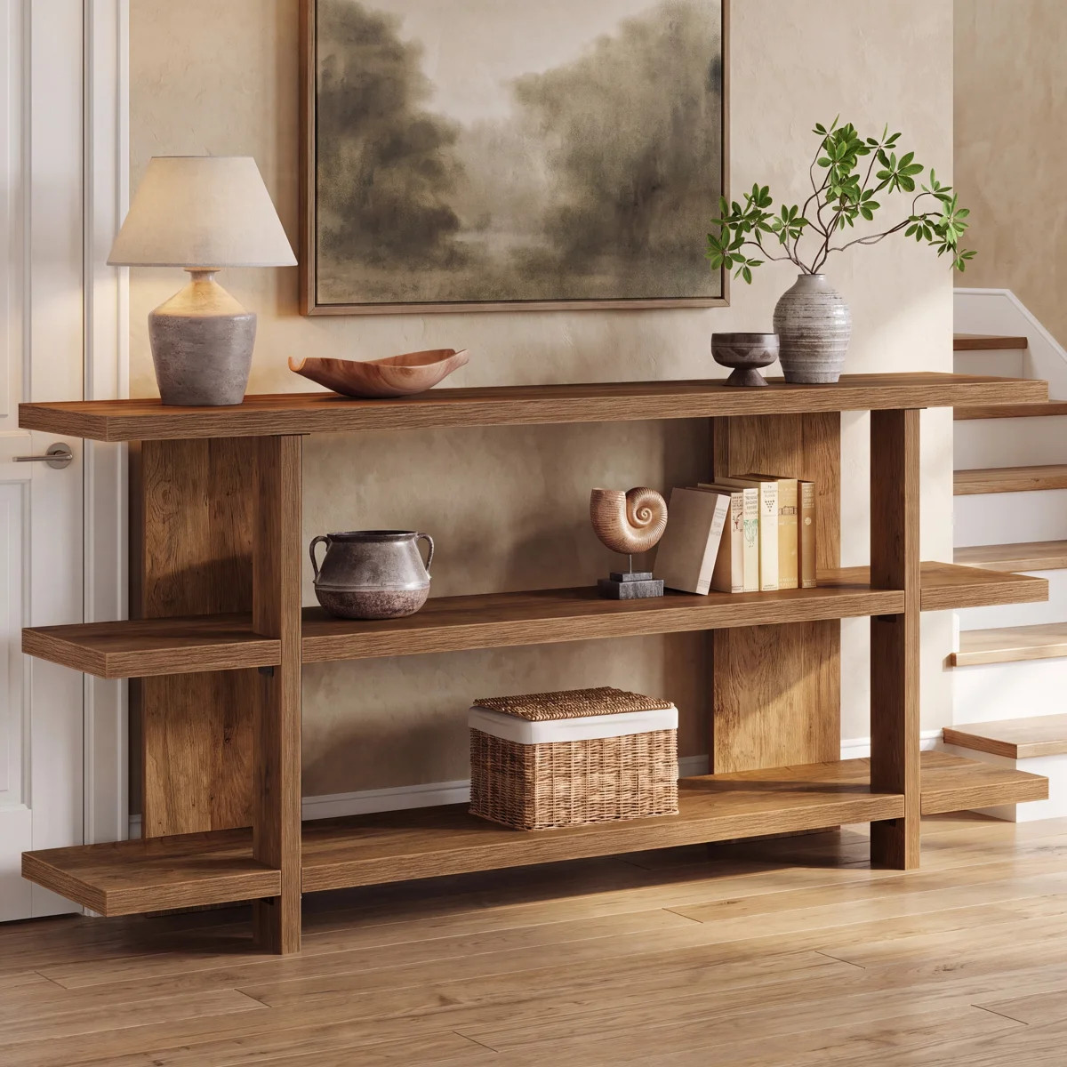 63 Inches Entryway Console Table with Storage, 3-Tier Narrow Long Sofa Table for Living Room | Wayfair North America