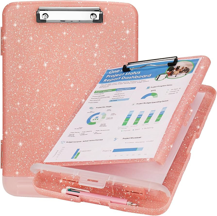 Glitter Clipboard with Storage for Office Supplies,Storage Clipboard with Pen Holder,A4 Binder Cl... | Amazon (CA)