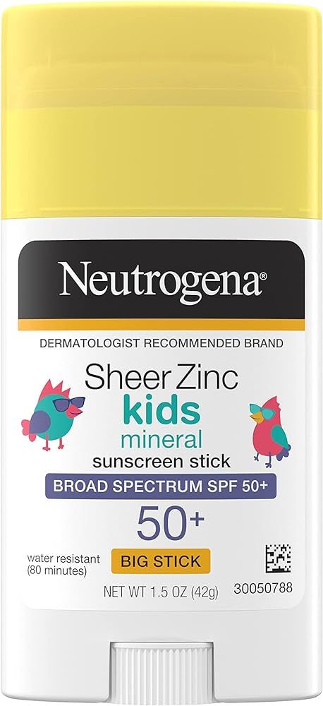 Neutrogena Sheer Zinc Oxide Kids Mineral Sunscreen Stick, Broad Spectrum SPF 50+ & UVA/UVB Protec... | Amazon (UK)