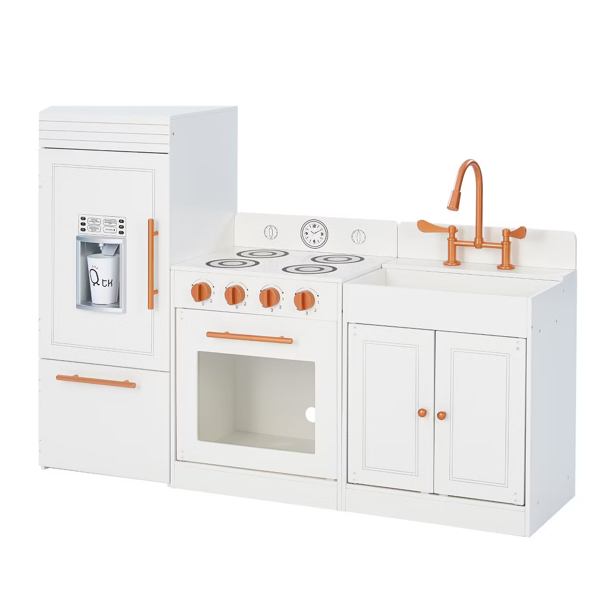 Teamson Kids Paris Wooden Play Kitchen Pretend Cooking Playset, White | Target