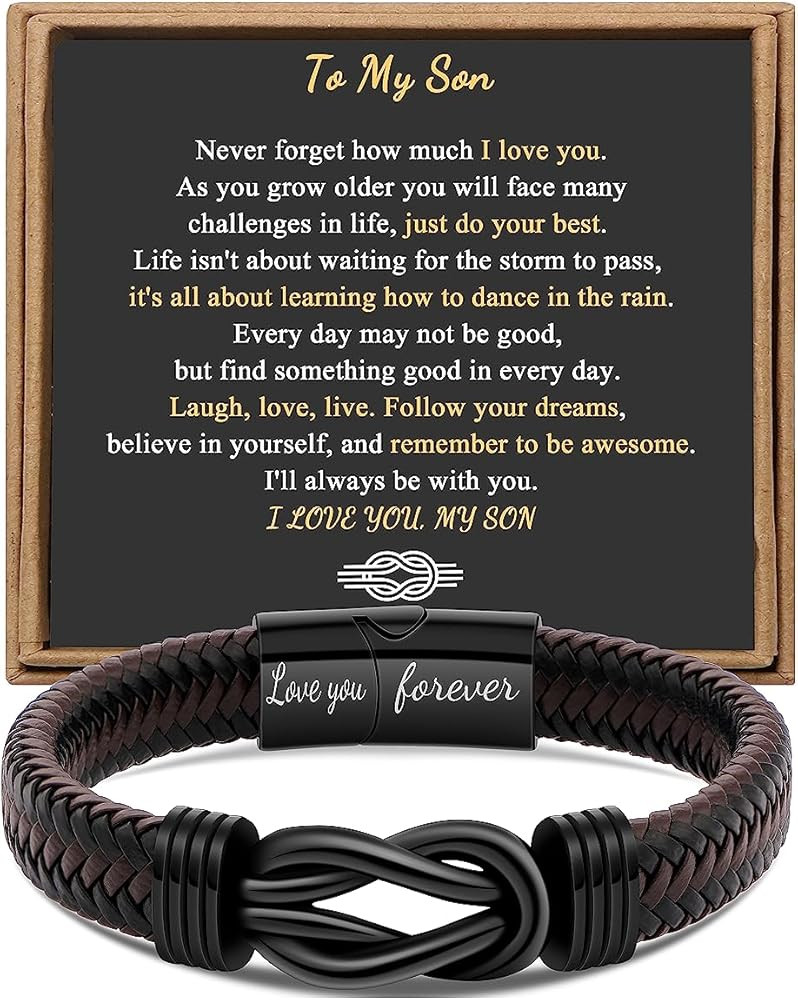 Gift for Men Infinity Bracelet for Men Dad Husband Boyfriend Son Grandson Brother Nephew Uncle Br... | Amazon (US)
