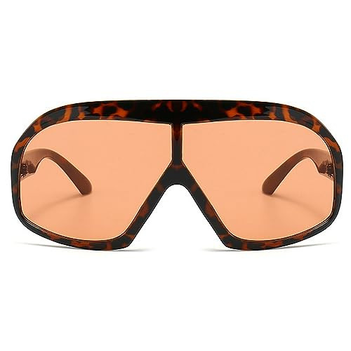 Fashion Oversized Square Women Sunglasses Vintage Punk Men Outdoor Eyewear Shades UV400 Orange Purple Sun Glasses (brown) | Amazon (US)