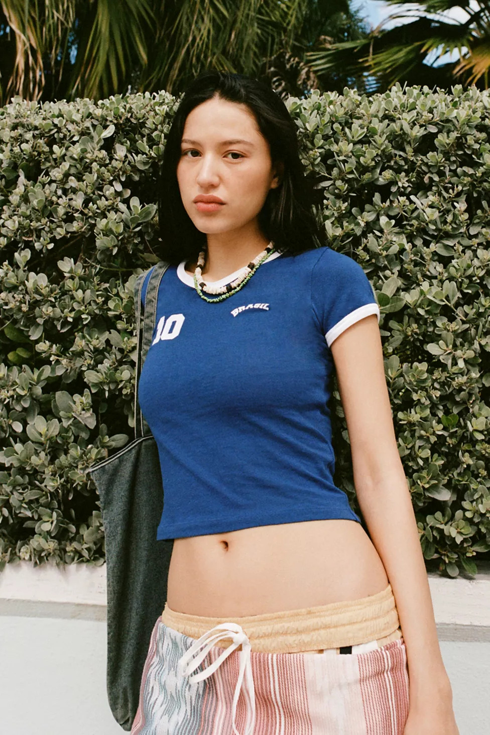 Brasil V-Neck Baby Tee | Urban Outfitters (US and RoW)