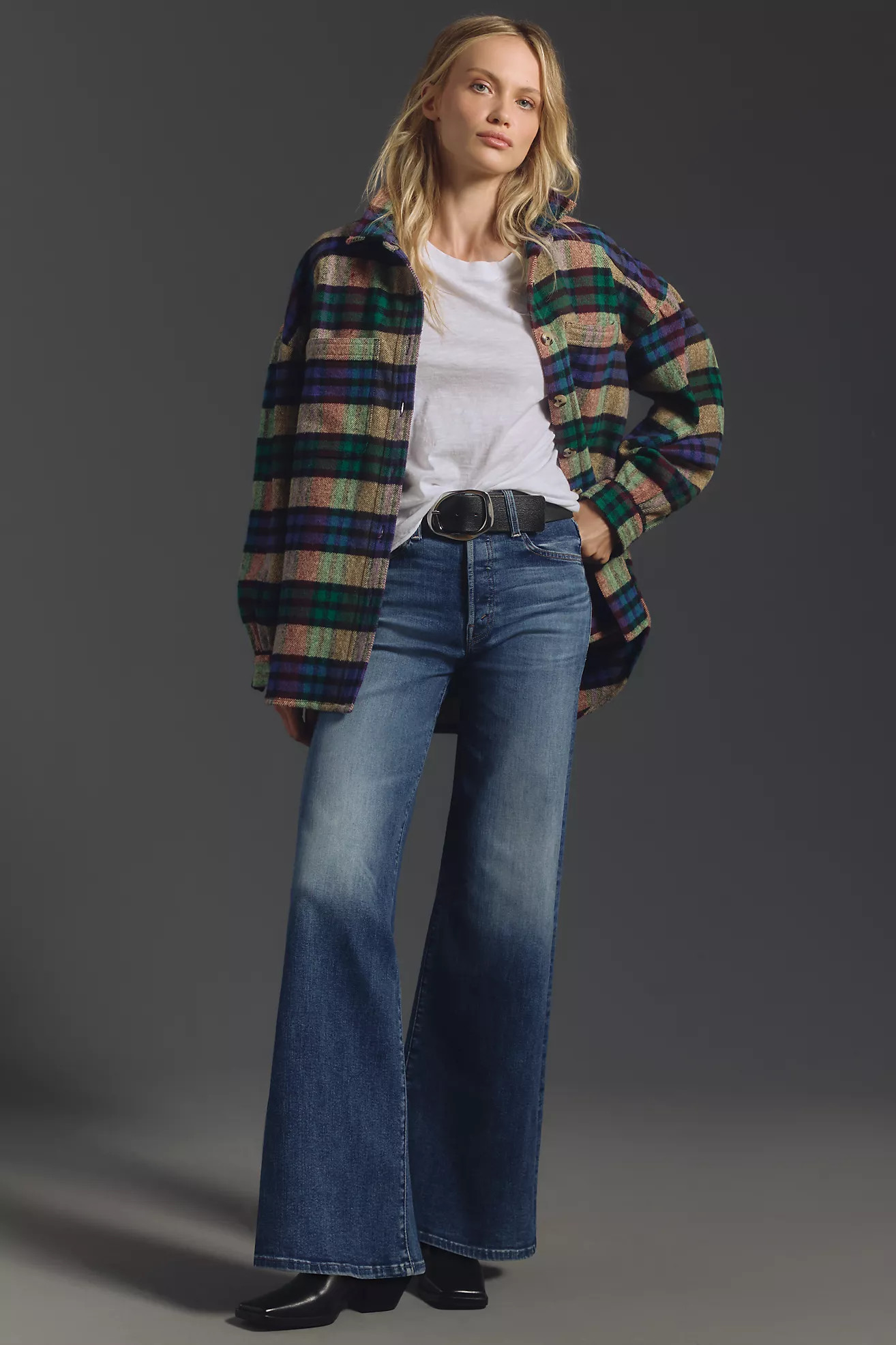 MOTHER The Tomcat Roller Sneak High-Rise Wide-Leg Jeans | Anthropologie (US)