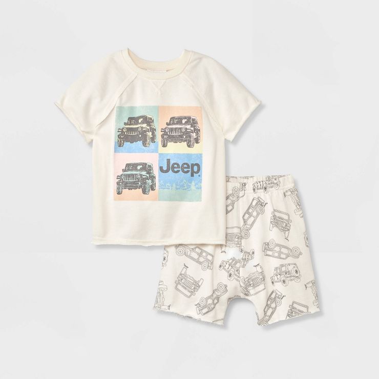 Toddler Boys' Jeep Top and Bottom Set - White | Target
