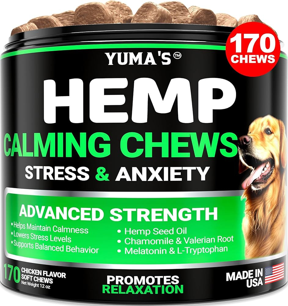 YUMA'S Hemp Calming Chews for Dogs - Advanced Dog Calming Chews - 170 Chews - Anxiety Relief Trea... | Amazon (US)