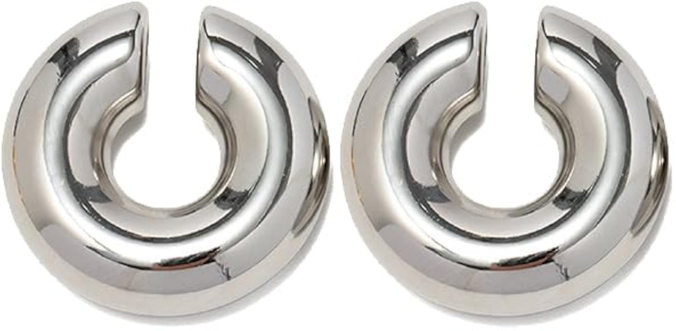 Aretes gruesos para mujer, chapados en oro de 14 quilates, para orejas no perforadas, aretes de c... | Amazon (US)
