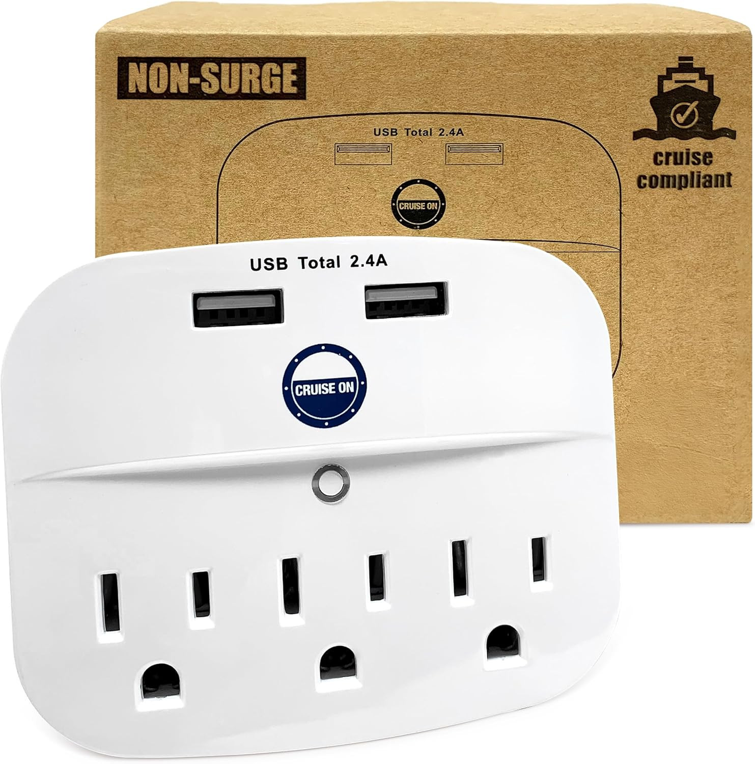 Cruise Approved Power Strip - Non Surge Protector for Cruise Ship with 2 USB Outlets - Cruise Shi... | Amazon (US)