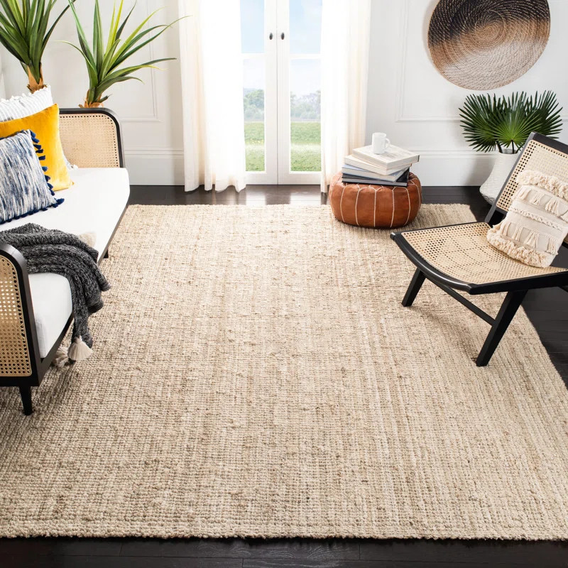 Debroh Natural Fiber Hand Woven Jute Solid Color Rug | Wayfair North America