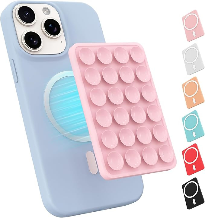 Magnetic Suction Phone Mount for MagSafe Case,Silicone Sticky Phone Grip Holder for iPhone,Remova... | Amazon (US)