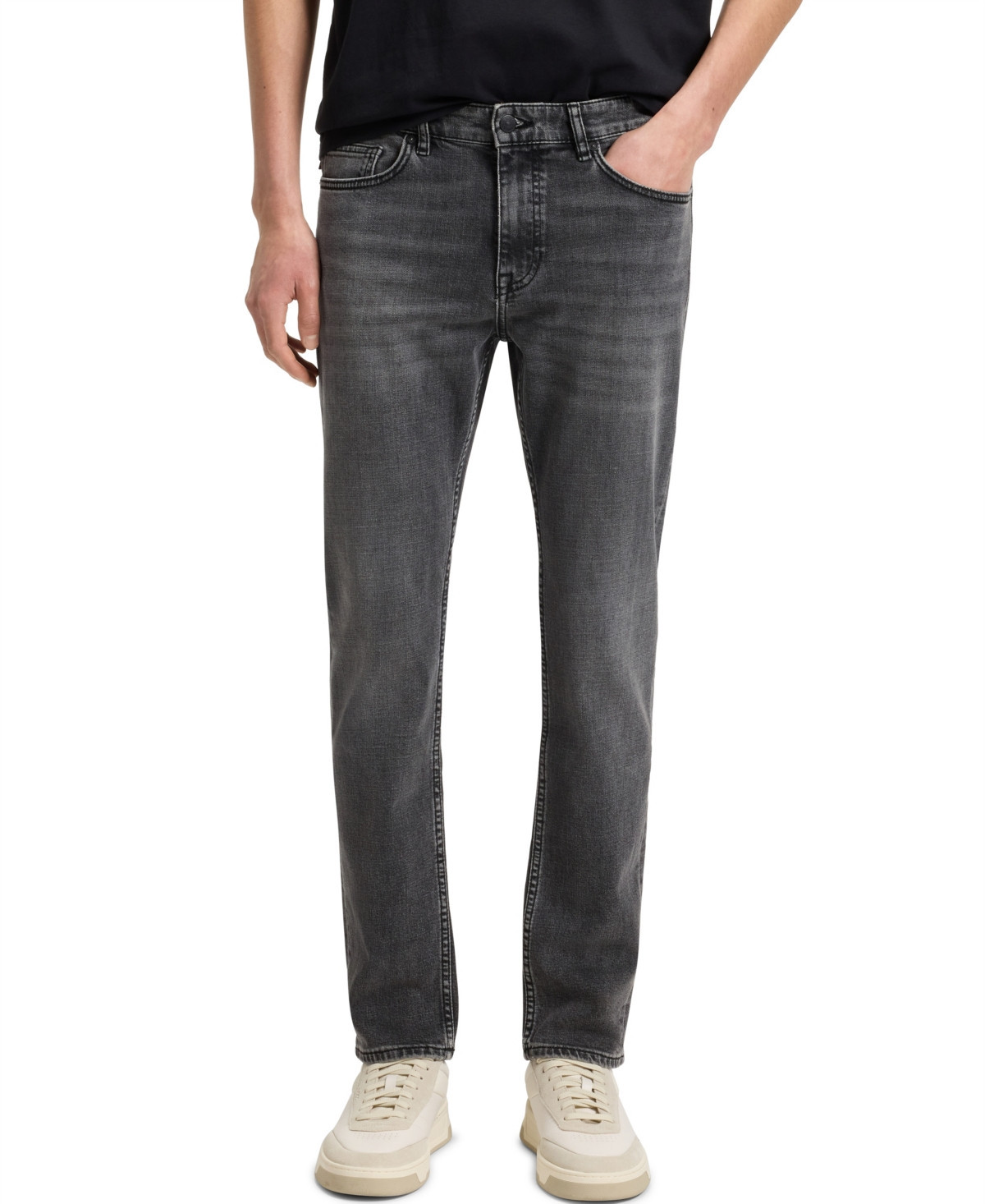 Boss by Hugo Boss Men's Comfort-Stretch Slim-Fit Jeans - Charcoal | Macy's