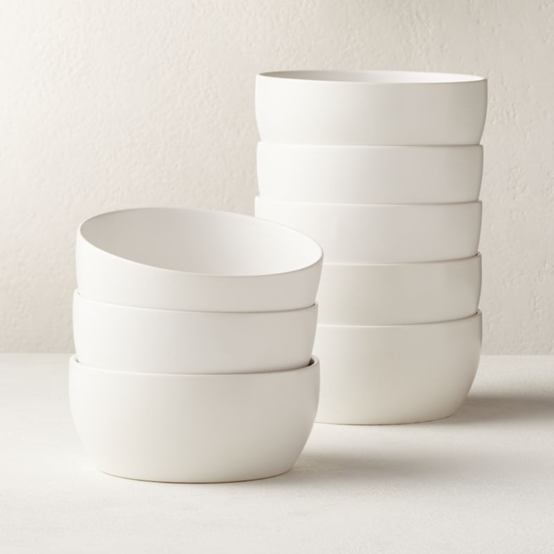 Crisp Matte White Soup Bowls Set of 8 + Reviews | CB2 | CB2