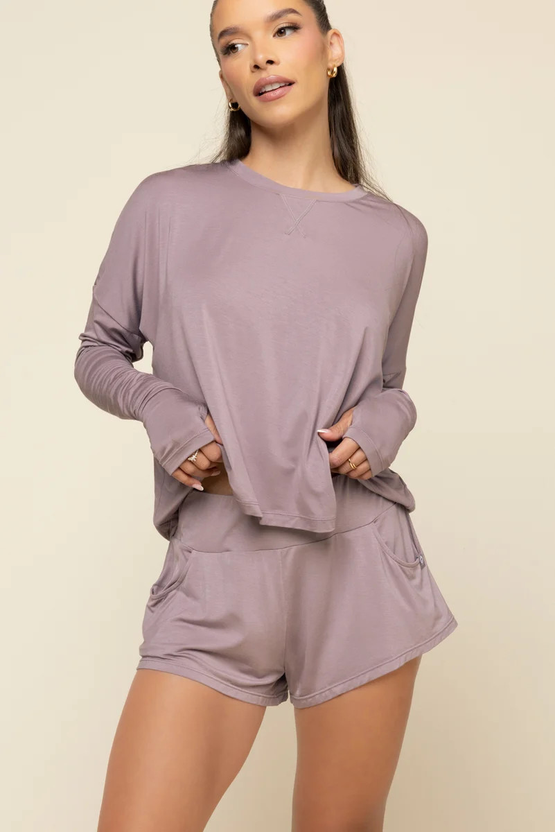 Perfect Lounge Shorts - Dusty Mauve | POPFLEX