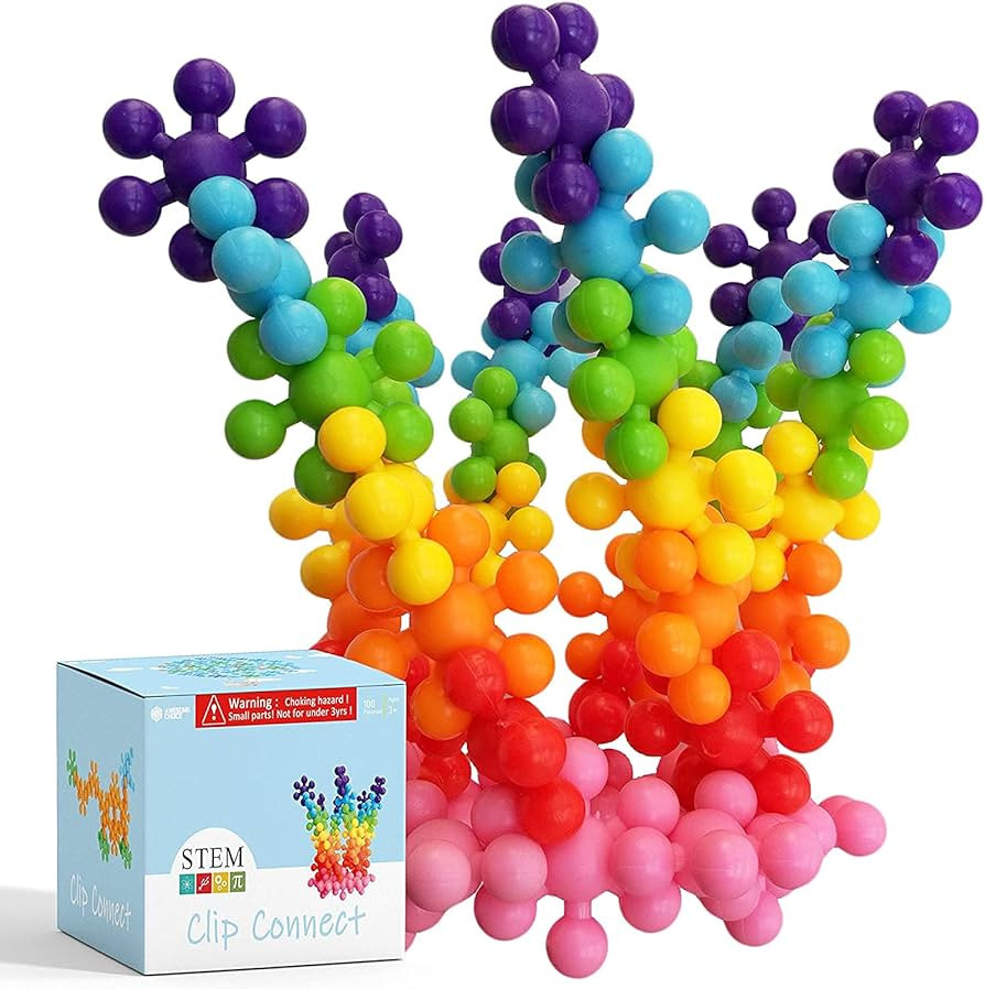 Clip Connect 100 Pieces | Diameter 1.5", Interlocking Solid Plastic Building Blocks Set Early STE... | Amazon (US)