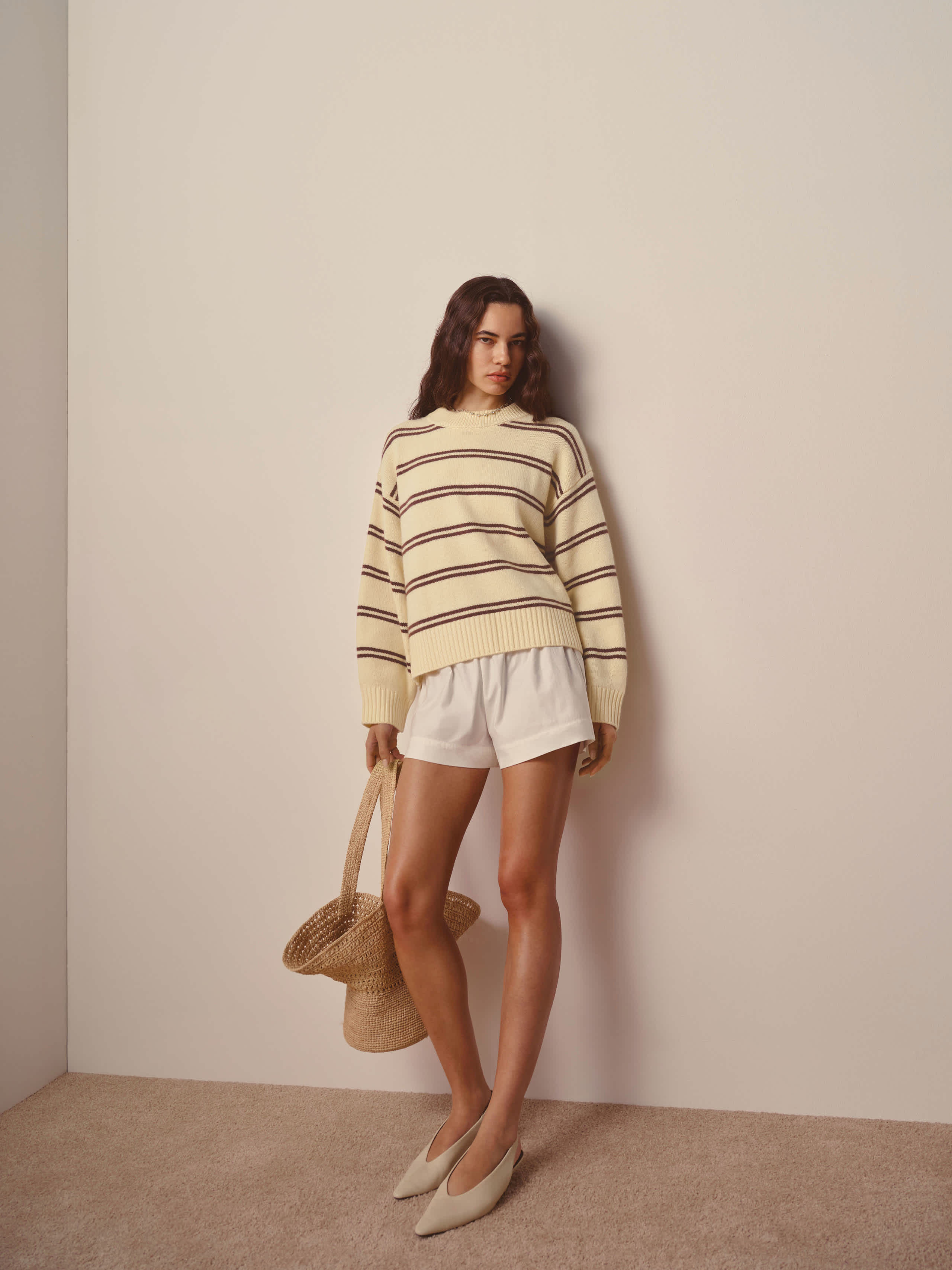 Reformation Cove Cashmere Oversized Crew Sweater Yellow XS | Reformation (Global)