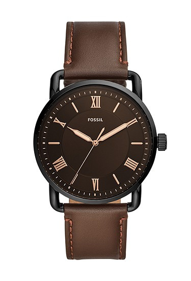 Copeland 42mm Three-Hand Brown Leather Watch | Fossil (US)