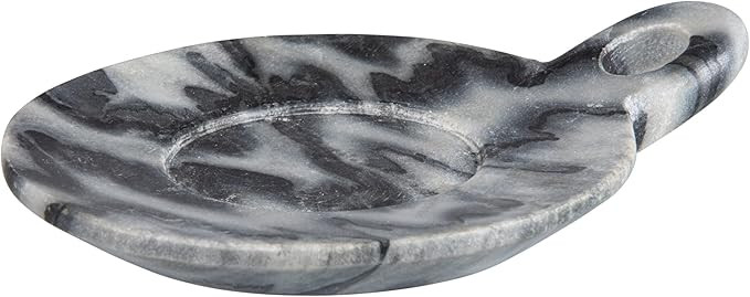 Hand-Carved Marble Dish with Handle, Grey | Amazon (US)