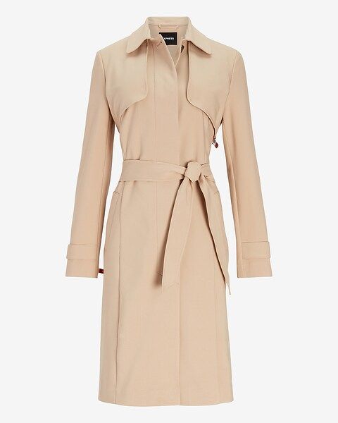 Belted Pleated Back Trench Coat | Express