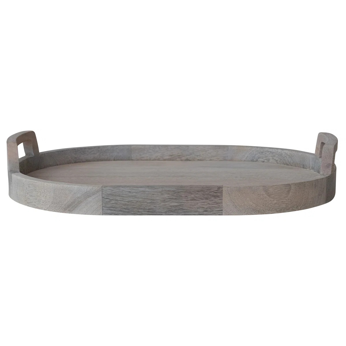 Oval Mango Wood Tray With HandlesByLatitude Run® | Wayfair North America